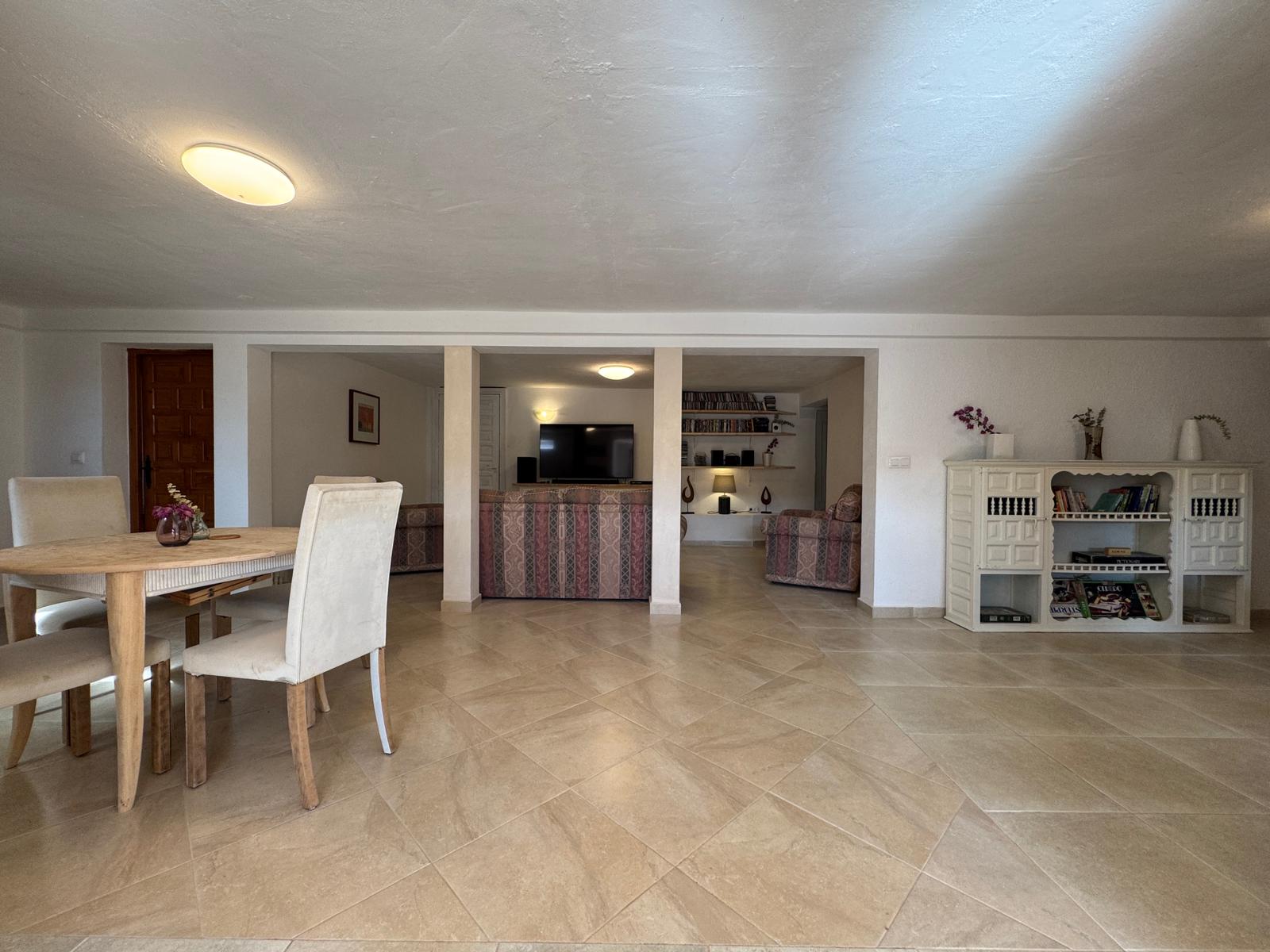 Open-plan living and dining area overview
