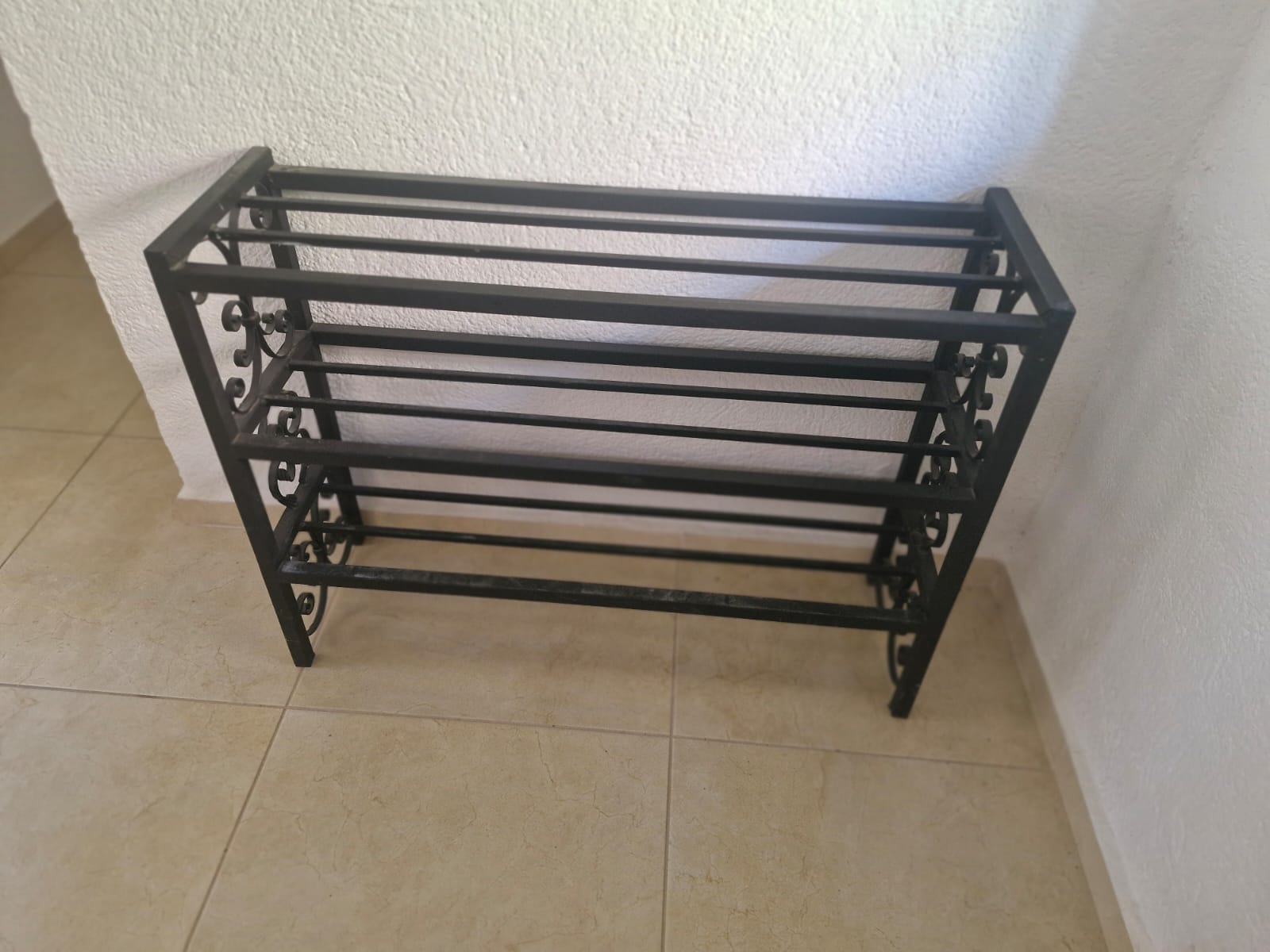 Wrought iron shoe rack